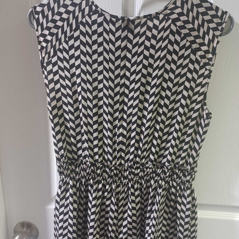 J. Crew Black and Beige Geometric Midi Dress - Picture 10 of 11